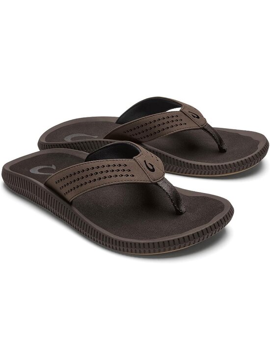 Men Dark Brown Java Resistant Flip Flops Arch Support Comfort Beach Sandal Shoes main image 4